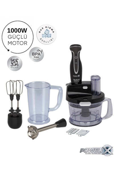 TEFAL Turbo Fonksiyonlu Powelix Actiflow Pro 1000 W Güçlü Motorlu Blender Seti, Buz Kırma