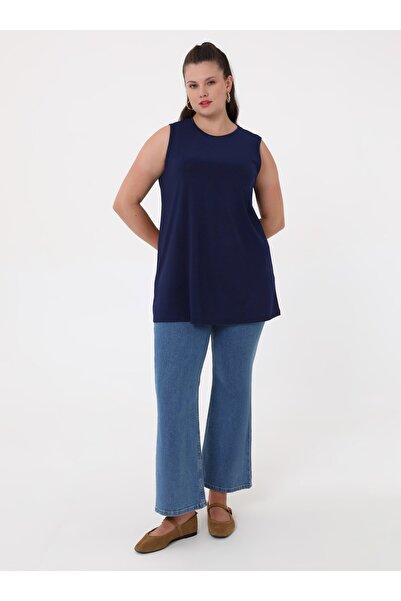 ALİA Туніка без рукавів великого розміру - Синя -
