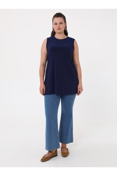ALİA Туніка без рукавів великого розміру - Синя -