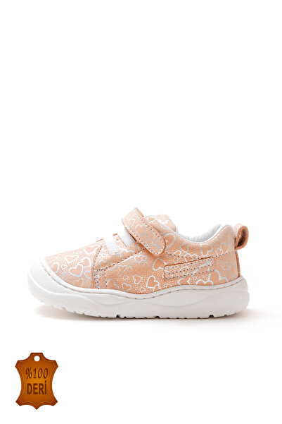 lina step حذاء أول خطوة للفتيات الصغيرات مصنوع من الجلد الطبيعي مع نعل طبي مخيط