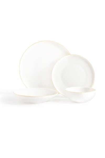 Madame Coco Mirage Tafelservice für 6 Personen, 24-teilig, Weiß/Gold