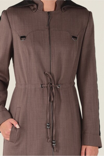 Alvina Hooded and Waist Lace-Up Pardeş 1328