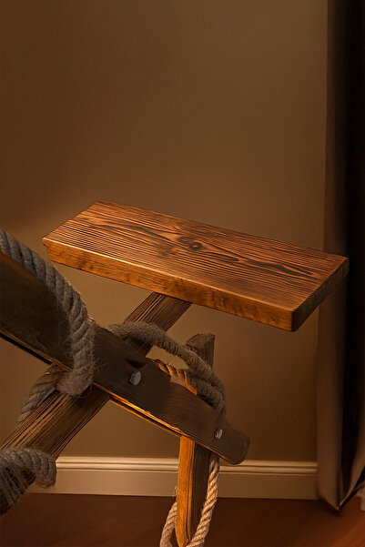 Celestia Rustik Ahşap Lambader – El Yapımı Jüt Halatlı, Sıcak Işıklı Dekoratif Yer Lambası