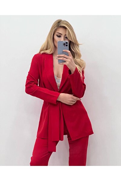 merysare Belted Double Atlas Set - Red