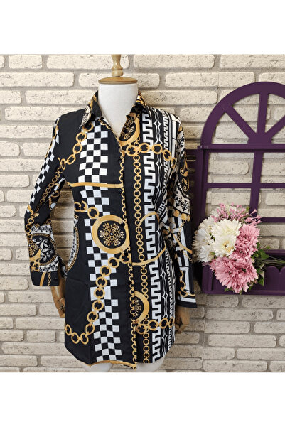 rengamoda Φόρεμα πουκάμισο με μοτίβο αλυσίδας Rengastyle από ύφασμα moskrep 70cm