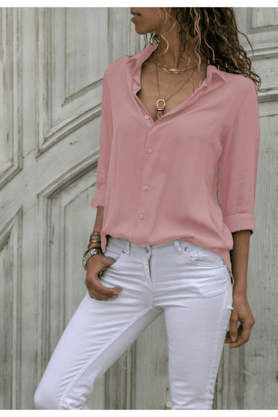 ahanora قميص أساسي من قماش الفيسكوز المنسوج (خيارات الألوان)