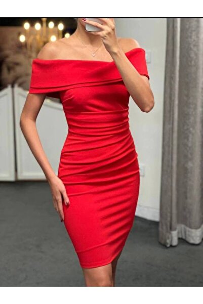 rengastyle Rochie clasică din țesătură Atlas cu guler Madonna pentru femei (c...