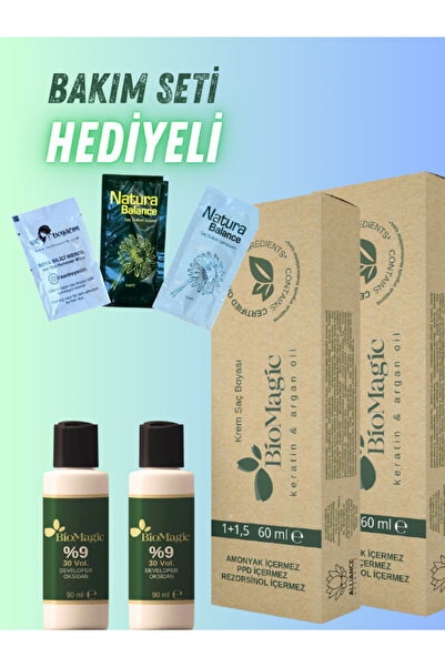 BIOMAGIC Bio Magic Amonyaksız Saç Boyası 8.00 Açık Kumral X 2 Adet & 30 Vol. Oksidan 2 Adt