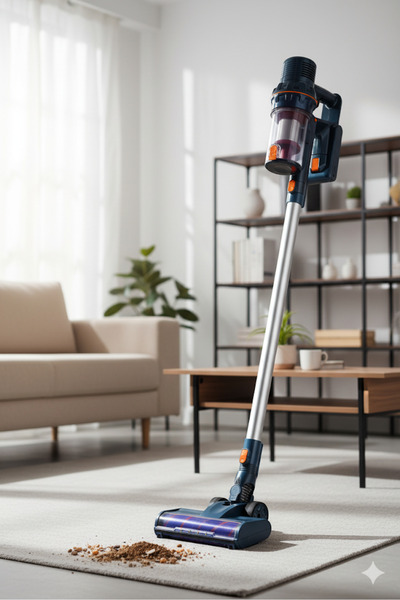 Hikıng HD-15 Şarjlı Dikey Süpürge | 350W BLDC Motor, 23KPa Güçlü Emiş, Uzun P...