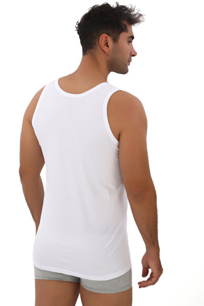 ENTAHA Tutku 6'lı %100 Pamuklu Erkek Beyaz Askılı Atlet