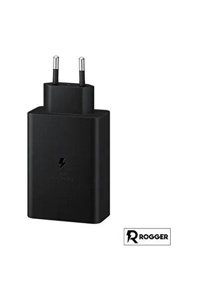 ROGGER 65W 2pd+Usb Ev Tipi Süper Hızlı Şarj Aleti 3 Çıkışlı Type-C To Type-C Kablolu Set