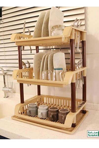 Generic رف تجفيف الأطباق ذو 3 طبقات