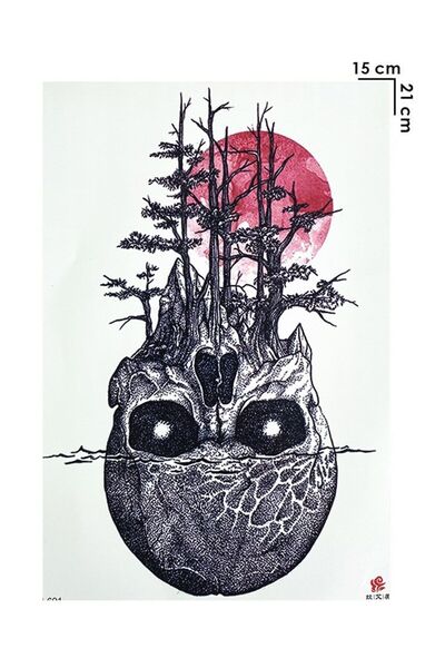 BiWini Kurukafa Geçici Dövme Tattoo Bilek Kol Bacak Sırt Omuz Erkek Kadın