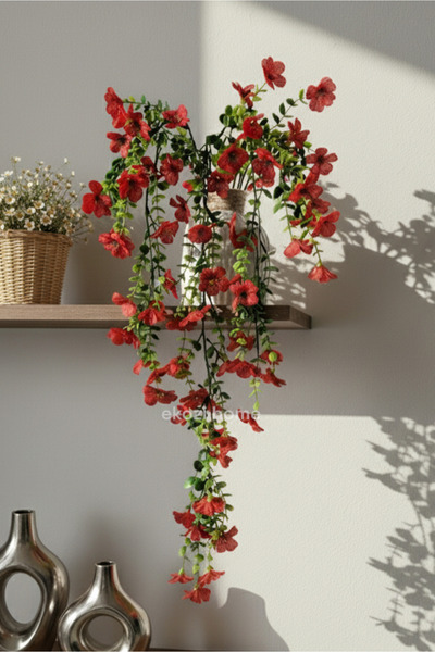 Dekosimge Yapay Sarkan Menekşe Bitki Sarmaşık 5 Dallı 75 Cm Çiçek Begonvil Ba...