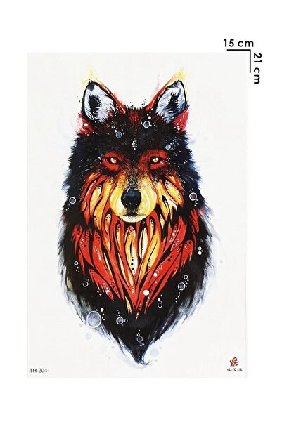 BiWini Kızıl Kurt Geçici Dövme Bilek Boyun Kol Bacak Ve Göğüs Erkek Kadın