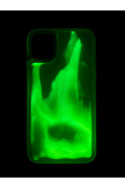 casecity iPhone 16 PRO Tüm Seri Uyumlu Işıltılı Neon Kumlu Parlayan Telefon Kılıfı YEŞİL-SARI