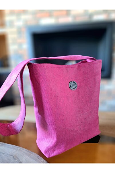 Shiw Design Pembe Mumlu Kot Kumaşlı Kol Çantası El Çantası Omuz Çantası