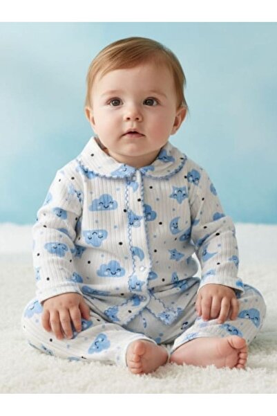 BUUFUU Bebek Yenidogan Çocuk Kiz Erkek Pamuklu Oyali Pijama Takımı Hediyelik