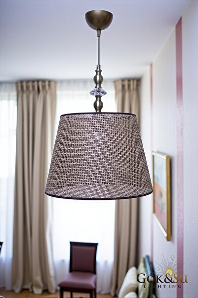 Göksu Lighting Rattan Eda Model Cam Taşlı Modern & Dekoratif Salon, Yemek Odası, Mutfak