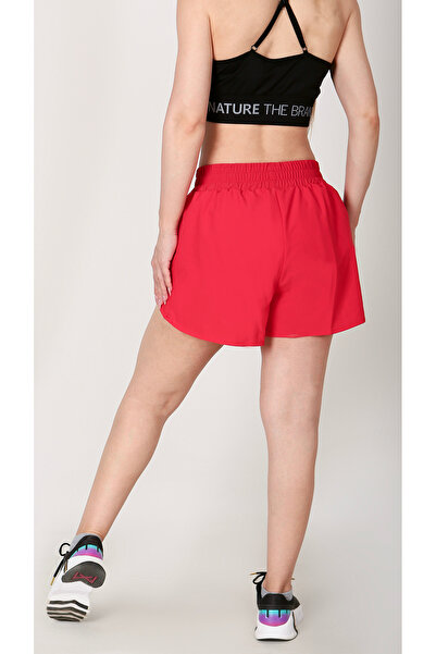 Man Of Man Kırmızı 2in1 Şortlu Tayt – Telefon Cepli Spor Şort, Gym Şort, Fitness Şort, Yoga Şort, Pilates Şort
