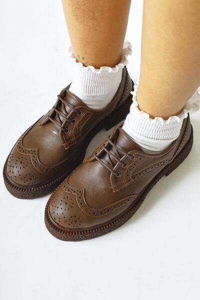 Limoya Rossy Mink Suede Oval Toe Laser Cut Women's Casual Shoes