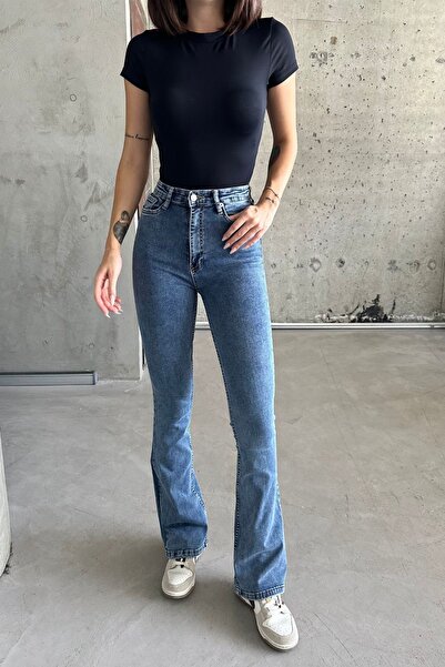 XRAY JEANS Γυναικείο βαμβακερό φαρδύ μπλε τζιν παντελόνι