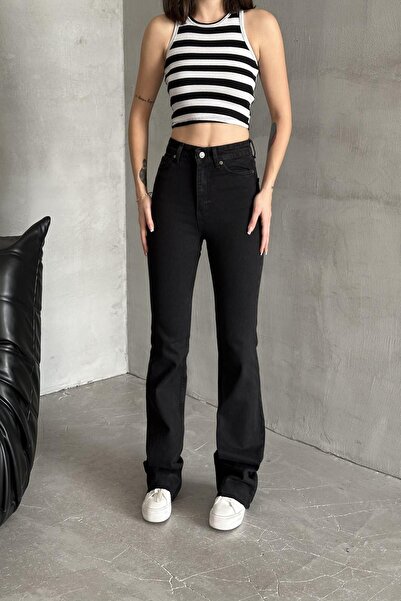 XRAY JEANS Γυναικείο φαρδύ ελαστικό μαύρο τζιν παντελόνι