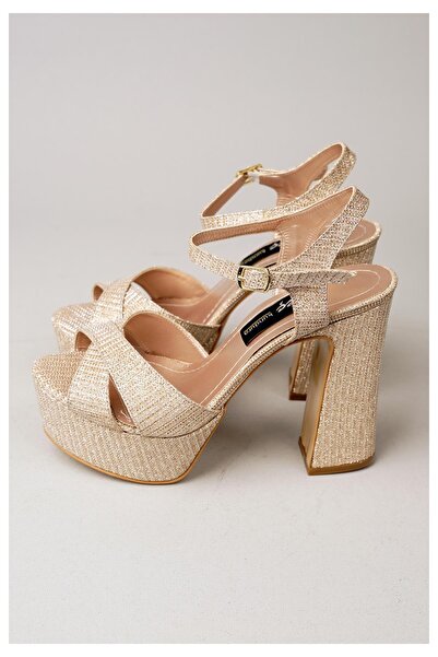 SEÇ KUNDURA Slt 360 platform heeled evening shoes rose