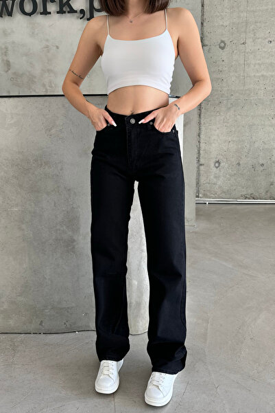 XRAY JEANS Γυναικείο φαρδύ μαύρο τζιν Palazzo με φαρδύ πόδι