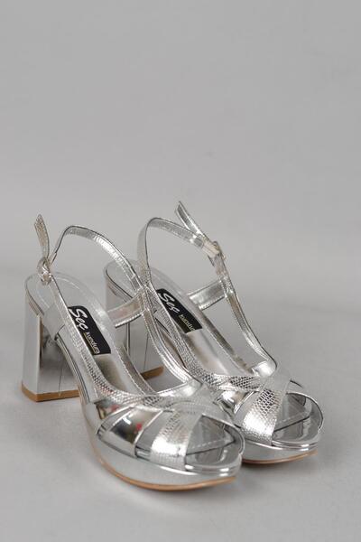 SEÇ KUNDURA SEÇ 340 PANTOF DE SEARĂ FEMEI CU TACĂ (8,5cm) ARGINTIU