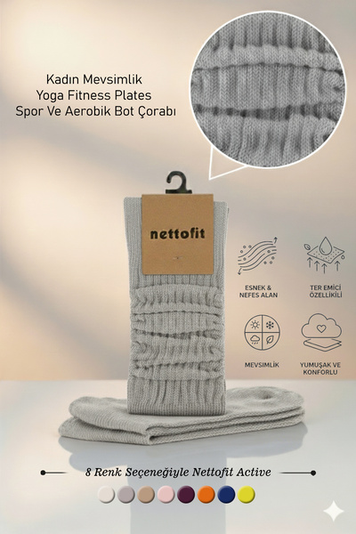 nettofit 8 Pairs of Women's Seasonal Yoga Fitness Plates Sports and Aerobics Boot Socks