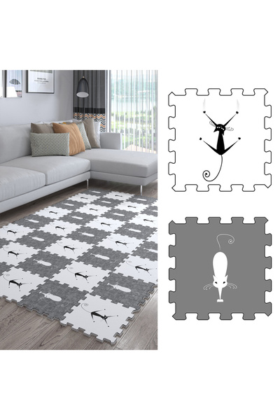 DECOZEYN Baskılı Halı Japon Halısı Eva Minder halısı modern halı salon halısı...