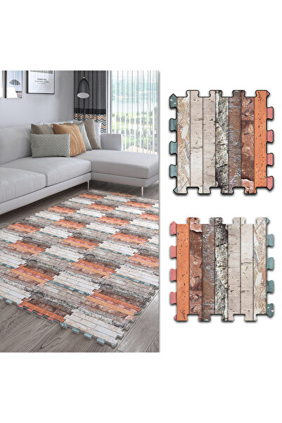 DECOZEYN Parke Desenli Halı,Puzzle Halı,Kaliteli Halı,Kalın Halı modelleri