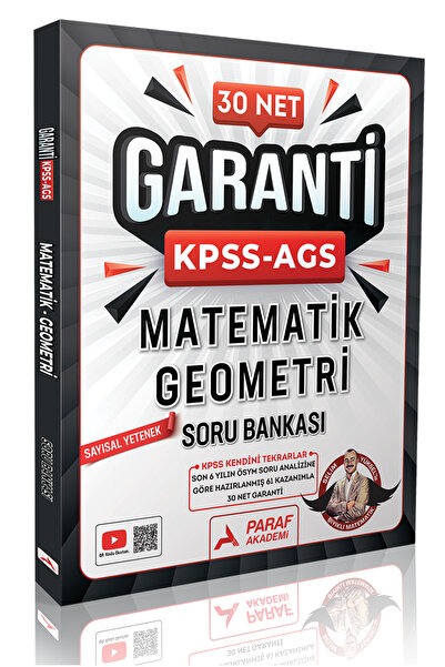paraf yayınları Paraf Akademi Kpss-ags 30 Net Matematik Geometri Soru Bankası