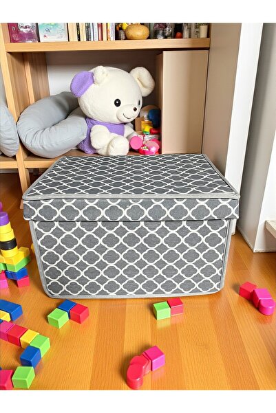 VAYBE 3 PCS Mini Storage Box, Box Storage Bag, Box, Organizer, Toy Box Gray Chain Pattern 30x40x25