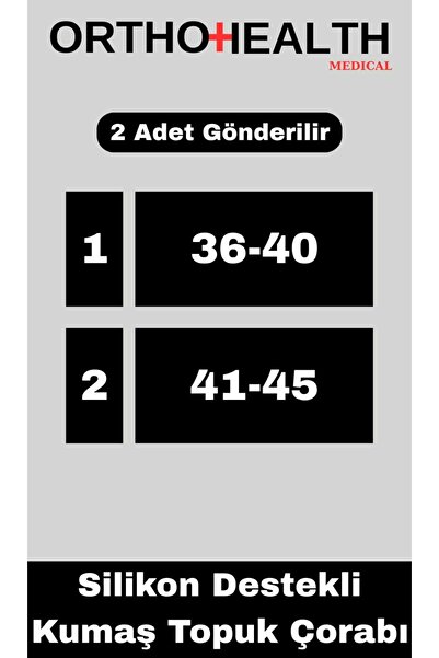 orthohealthmedical Topuk Çorabı Ortopedik Silikon Destekli Ayak Ağrısı Topuk Dikeni Rahat Konforlu Çorap 1 ADET Siyah