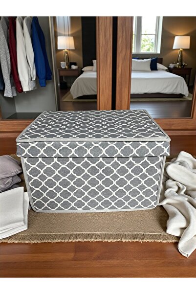 VAYBE 3 PCS Mini Storage Box, Box Storage Bag, Box, Organizer, Toy Box Gray Chain Pattern 30x40x25