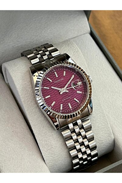 miaroza ساعة يد نسائية موديل جديد RLX بسوار فضي وقرص بلون البرقوق مقاس 31 ملم