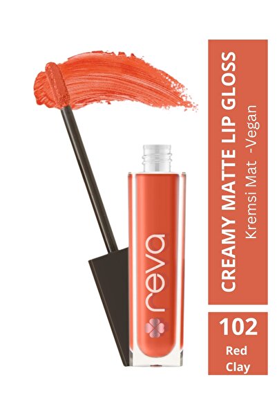 REVA Creamy Matte Lip Gloss Red Clay - Mat Krem Dudak Parlatıcısı - No: 102 -...