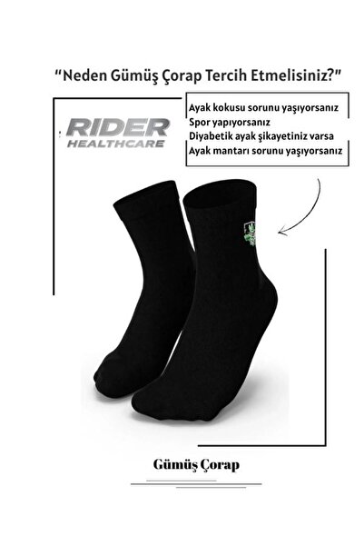 Rider Healthcare Koku Yapmayan - - Gümüş Çorap - Günlük Kullanım İçin