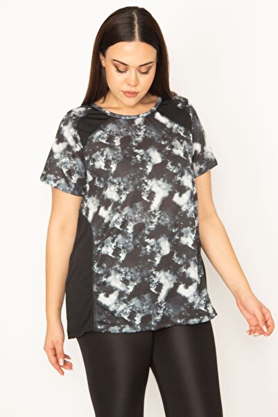 Şans Жіноча великого розміру чорна блуза зі шпильками на плечах і бокових вст...