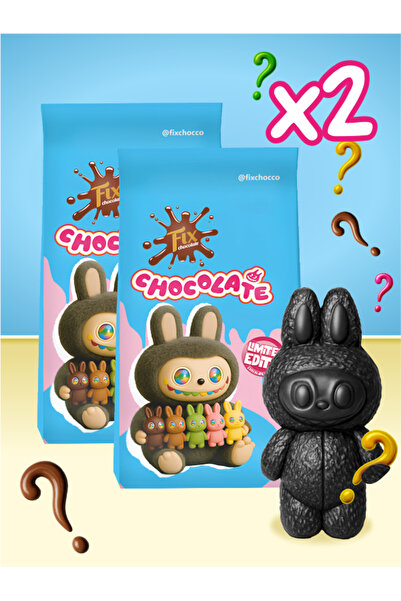 Fix 2 Adet Orijinal Labubu Çikolata Tavşan Figürlü Dolgulu Sürpriz Tat Çikola...