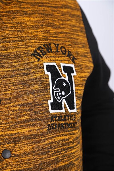 Starbattal Plus Size Men's College Coat 22728 Mustard