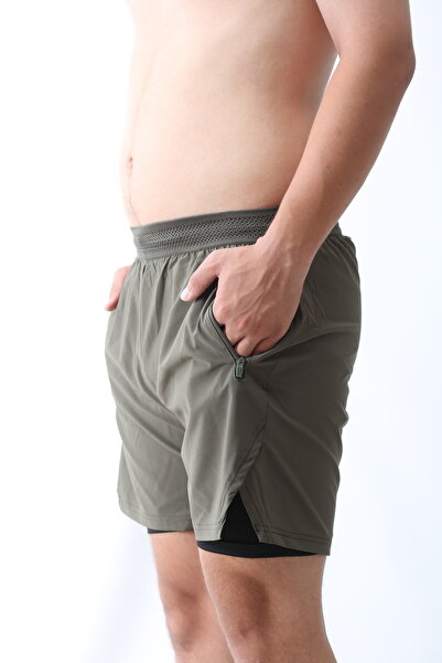 Man Of Man 3 Lü Paket Unisex Gym Ve Fitness Astarlı Taytlı Şort Outdoor Şort Fitness