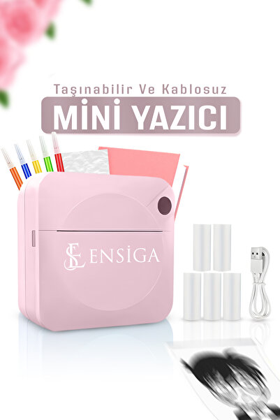 EN SİGA Taşınabilir Ve Kablosuz Mini Yazıcı - Pembe