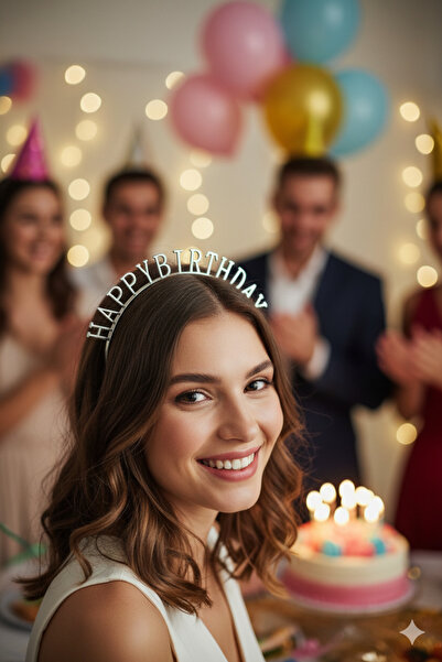 Deniz Party Store Coroană de ziua de naștere din plastic argintiu 1 bucată