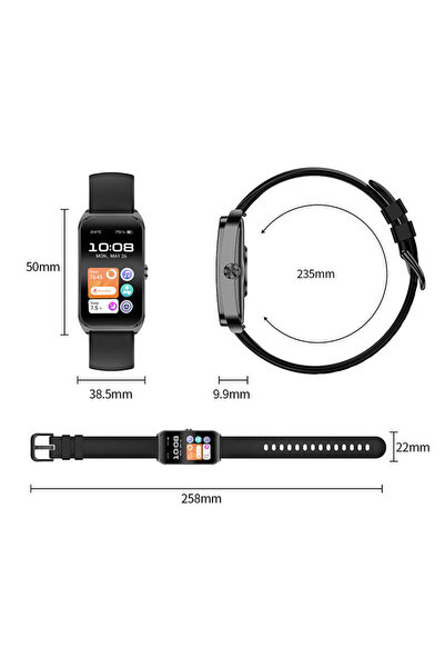 KAREN M KM 98 Smart Watch with 1.47-inch Curved Screen and Heart Rate Monitor, Black