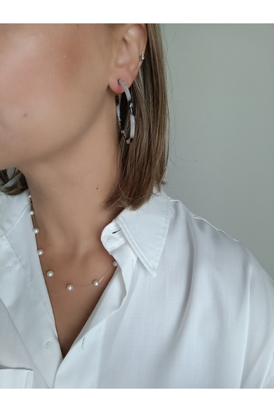 La fee aksesuar Leopar Desen Halka Küpe Kadın Trend Küpe