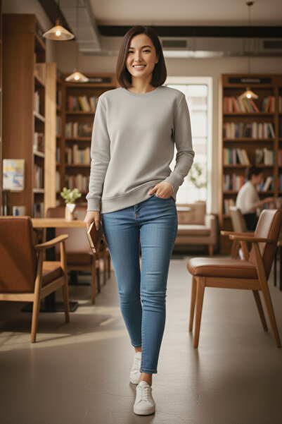 DK DAKSEL Ειδικό προϊόν Γυναικείο φούτερ Regular Fit Grey