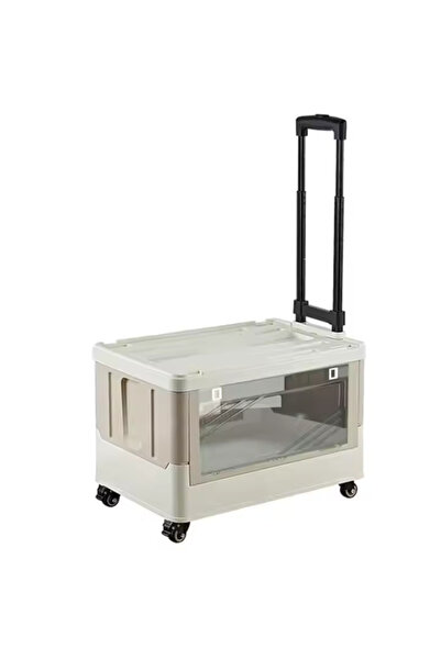 AutoFamily AUTO FAMILY Camping Trolley Plastic Storage Box with Lids 50L,Fold...